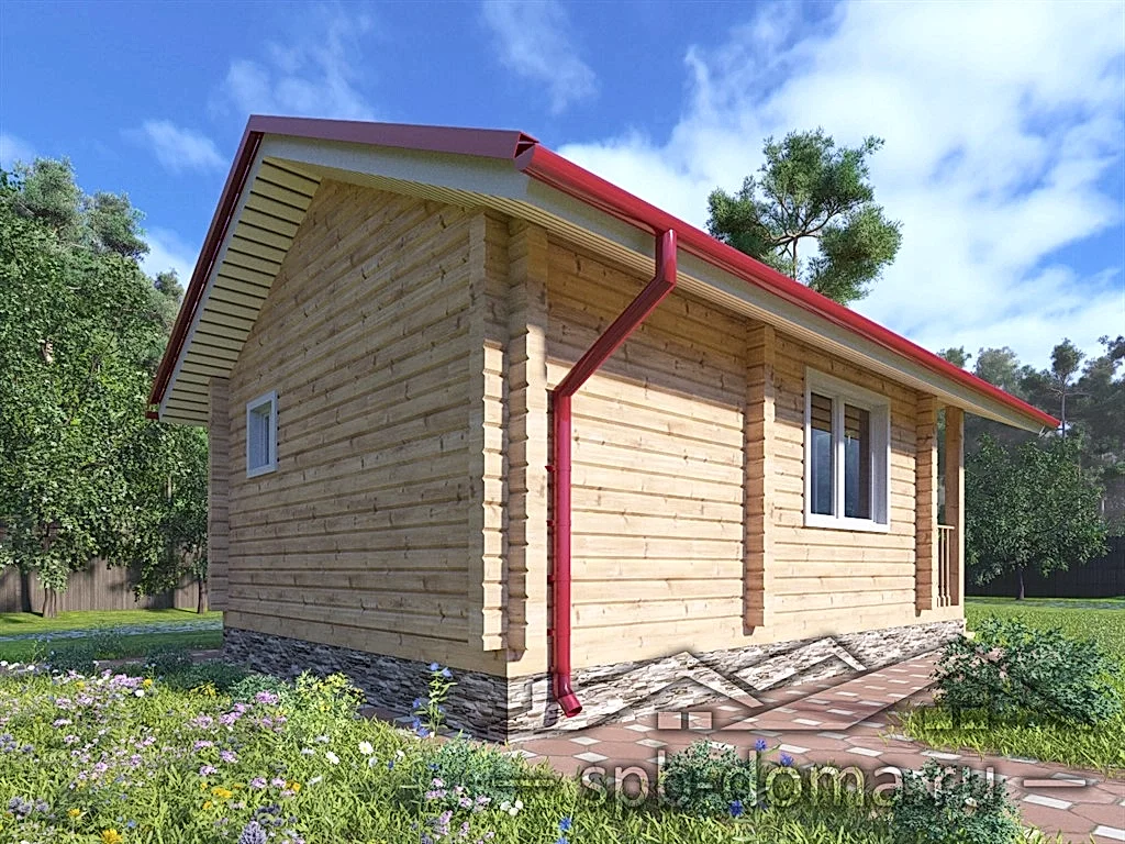 Проект бани из профилированного бруса 6,5х4,5 м «Луга»