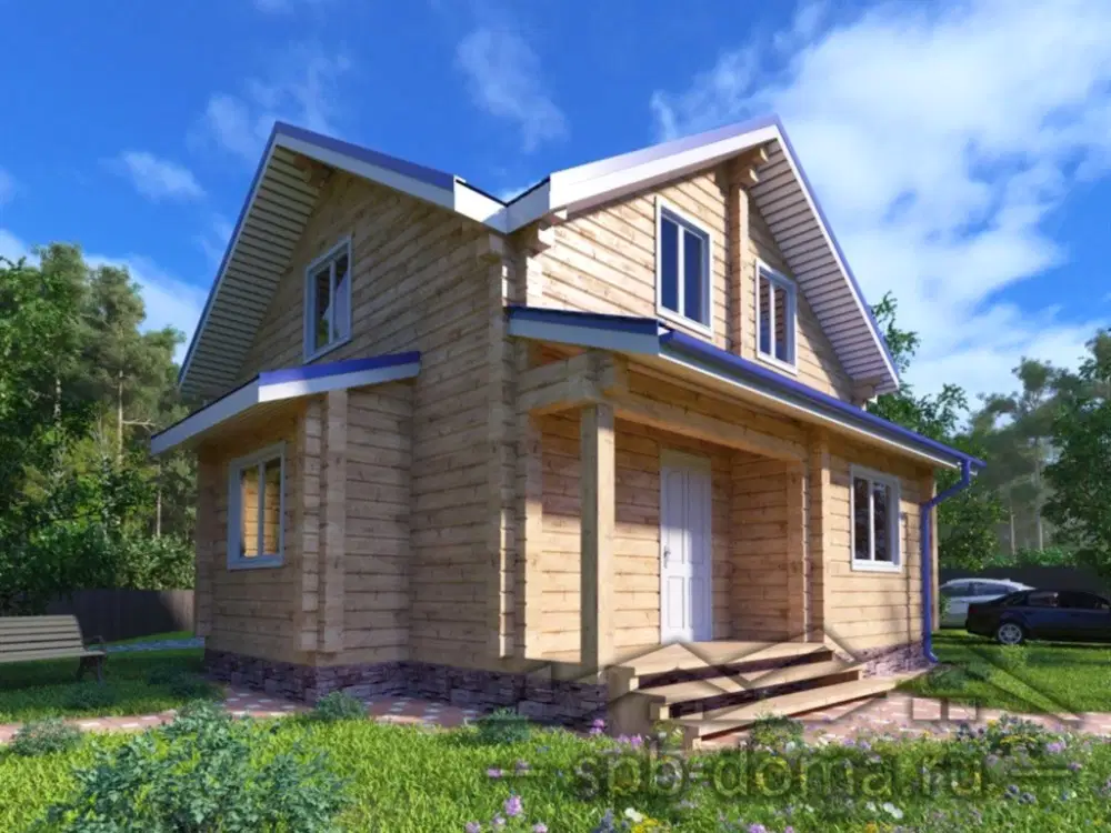 Проект коттеджа из профилированного бруса 8,5х8,7 м «Назия»