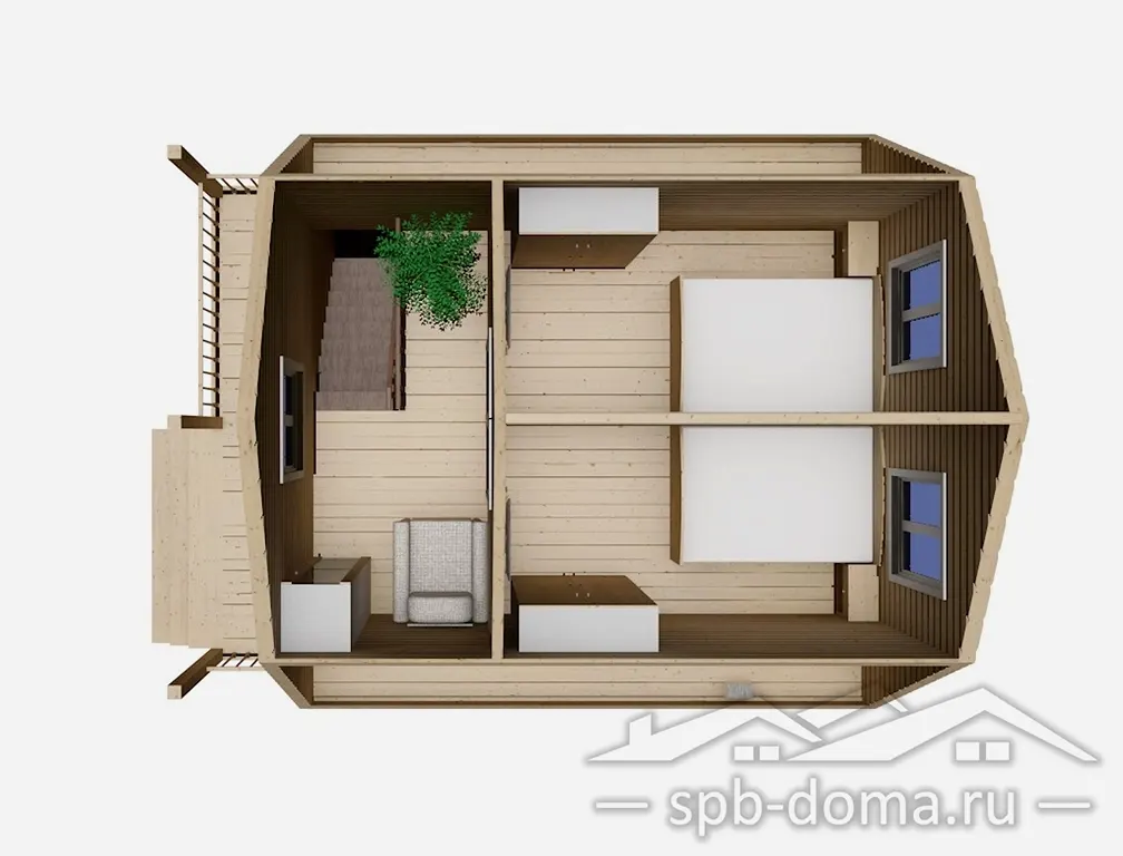 Проект дома из профилированного бруса 6,0 х 7,5 м «Приладожский»