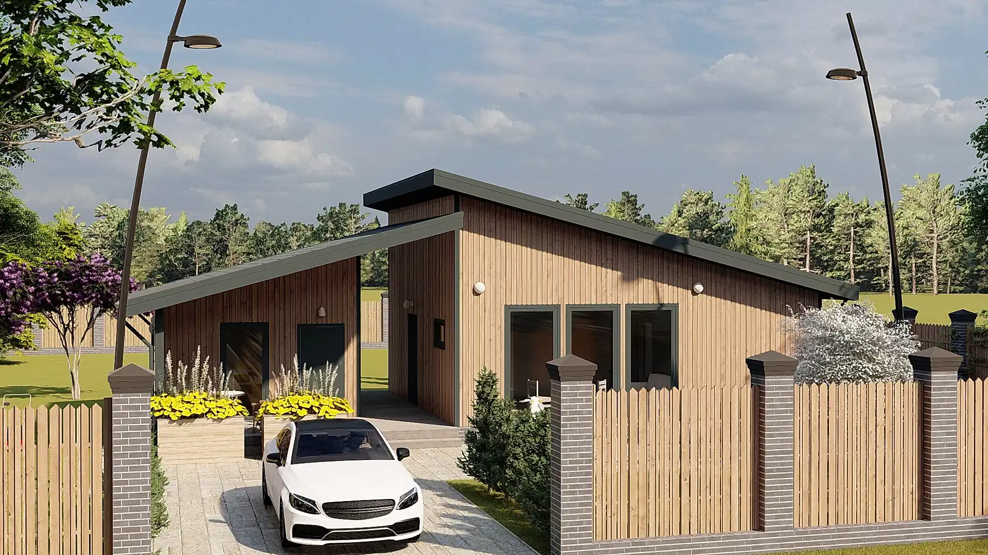 Каркасный дом 7,5х14,5м «Лукаши»