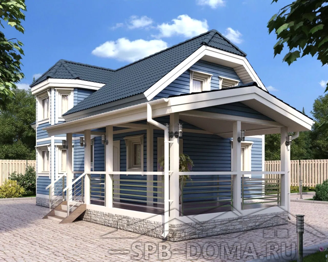 Сруб дома из профилированного бруса 7х9 м «Синявино»