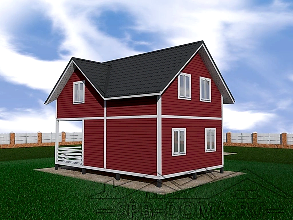 Сруб дома из профилированного бруса 6х9 м «Брусничное» Сруб дома из профилированного бруса 6х9 м «Брусничное»