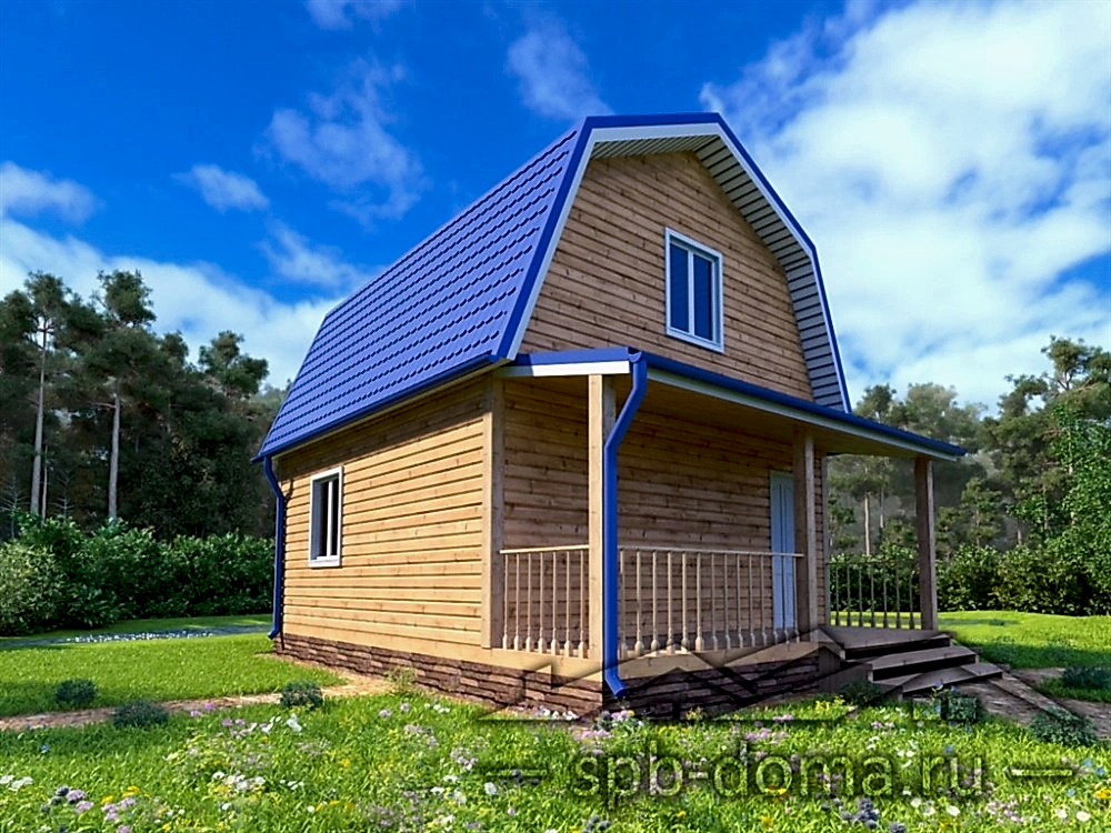 Проект дома из профилированного бруса 6,0 х 7,5 м «Приладожский»