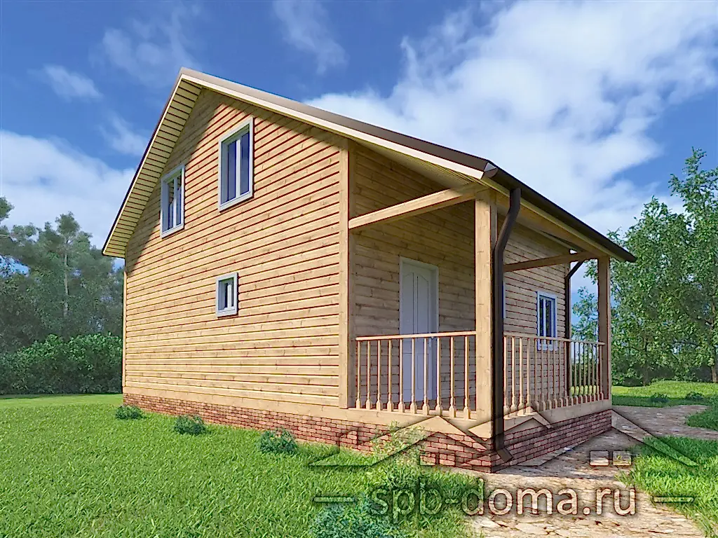 Сруб дома из профилированного бруса 8х8 м «Павлово»