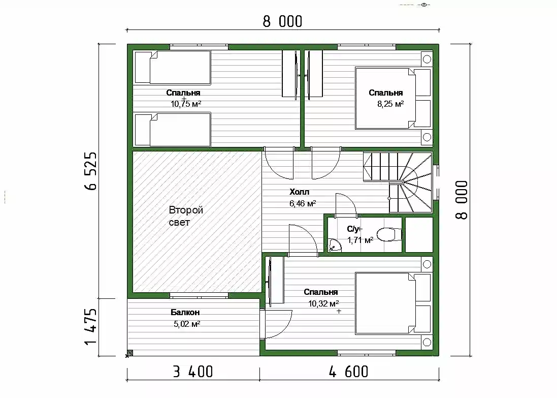 Каркасный дом 8х8 м «Васкелово» Каркасный дом 8х8 м «Васкелово»