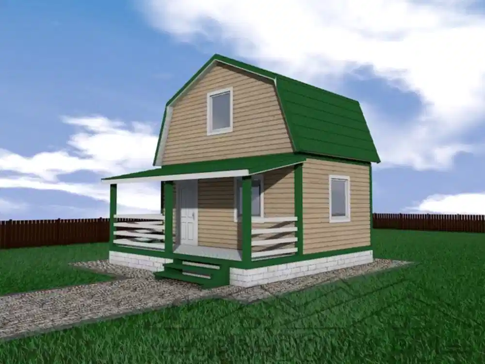 Сруб дома из профилированного бруса 6х6 м «Поляны»