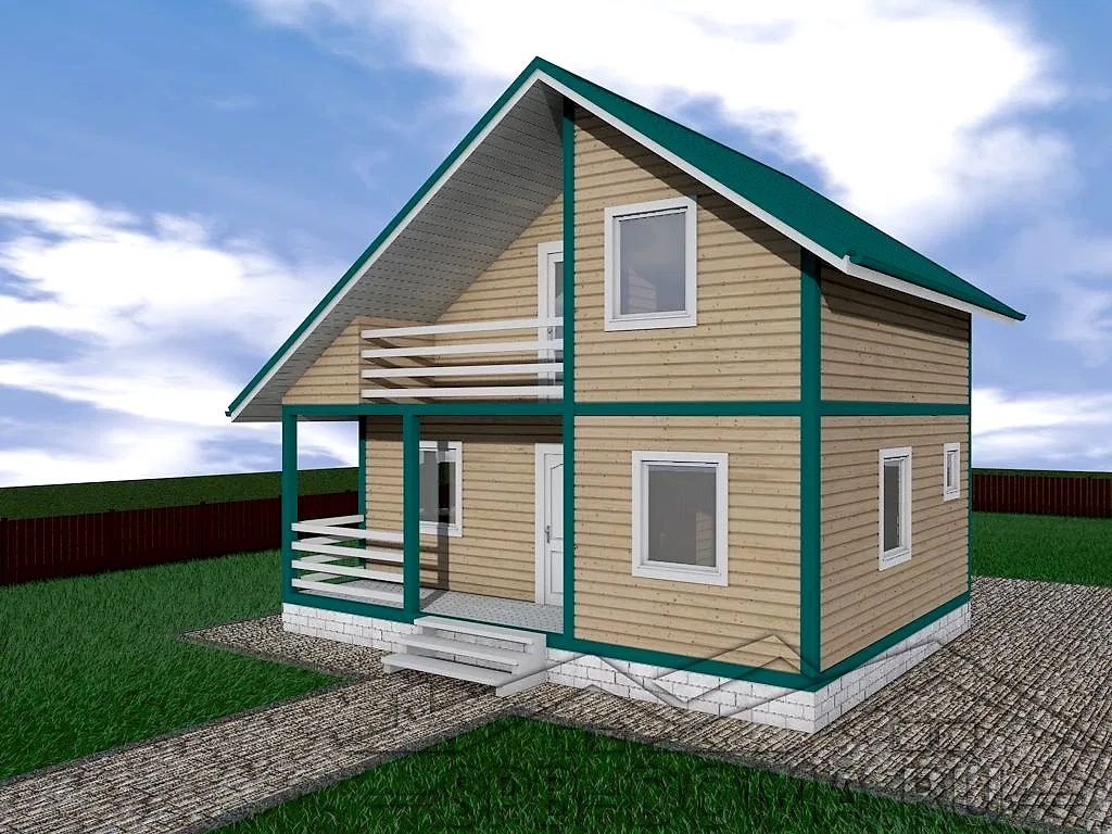 Сруб дома из профилированного бруса 6х8 м «Черемыкино»