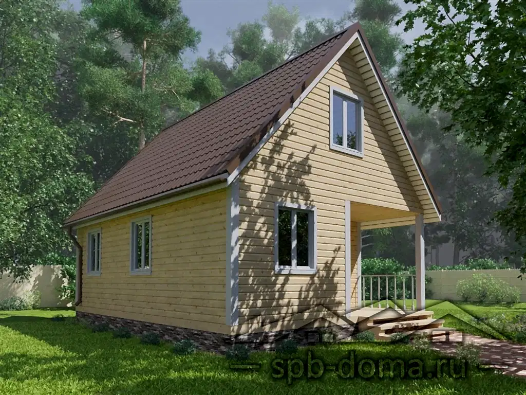 Сруб дома из профилированного бруса 6х8 м «Лесное»