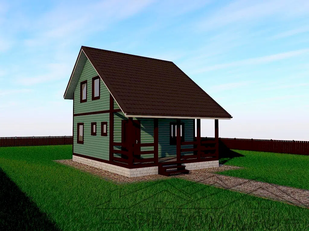 Сруб дома из профилированного бруса 6х8 м «Ломоносов»