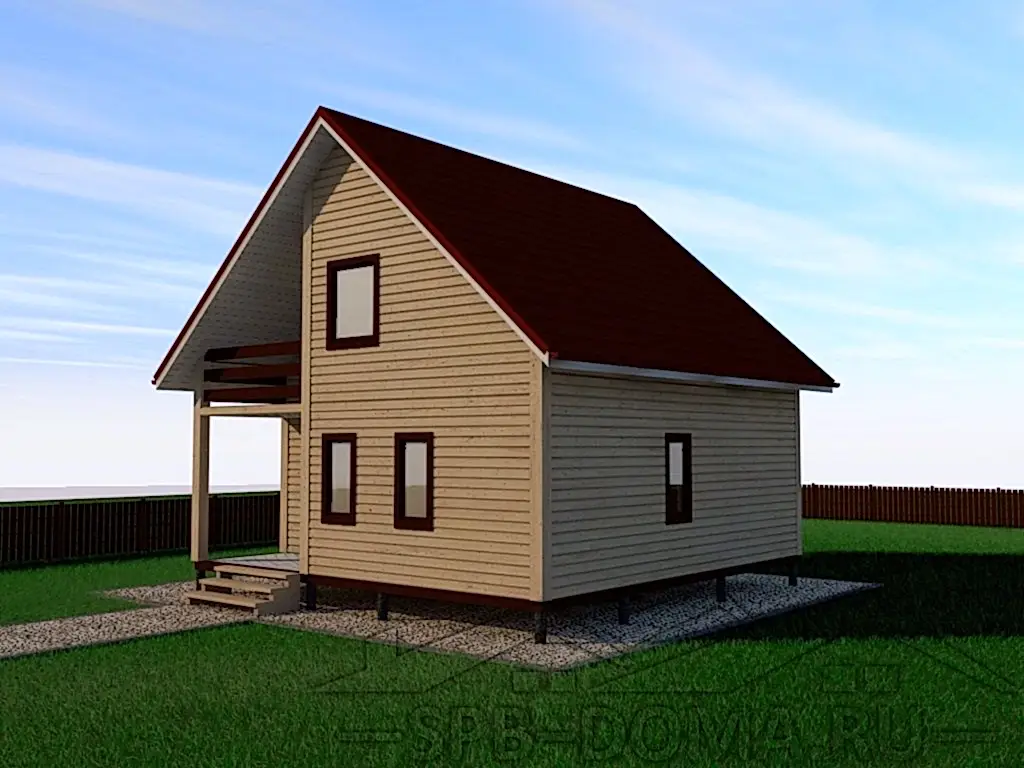 Сруб дома из профилированного бруса 8х8 м «Керро»