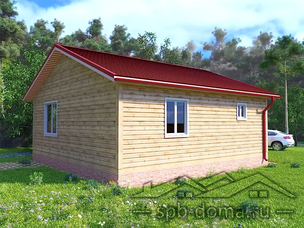 Проект дома из профилированного бруса 8,0 х 8,0 м «Мурино»