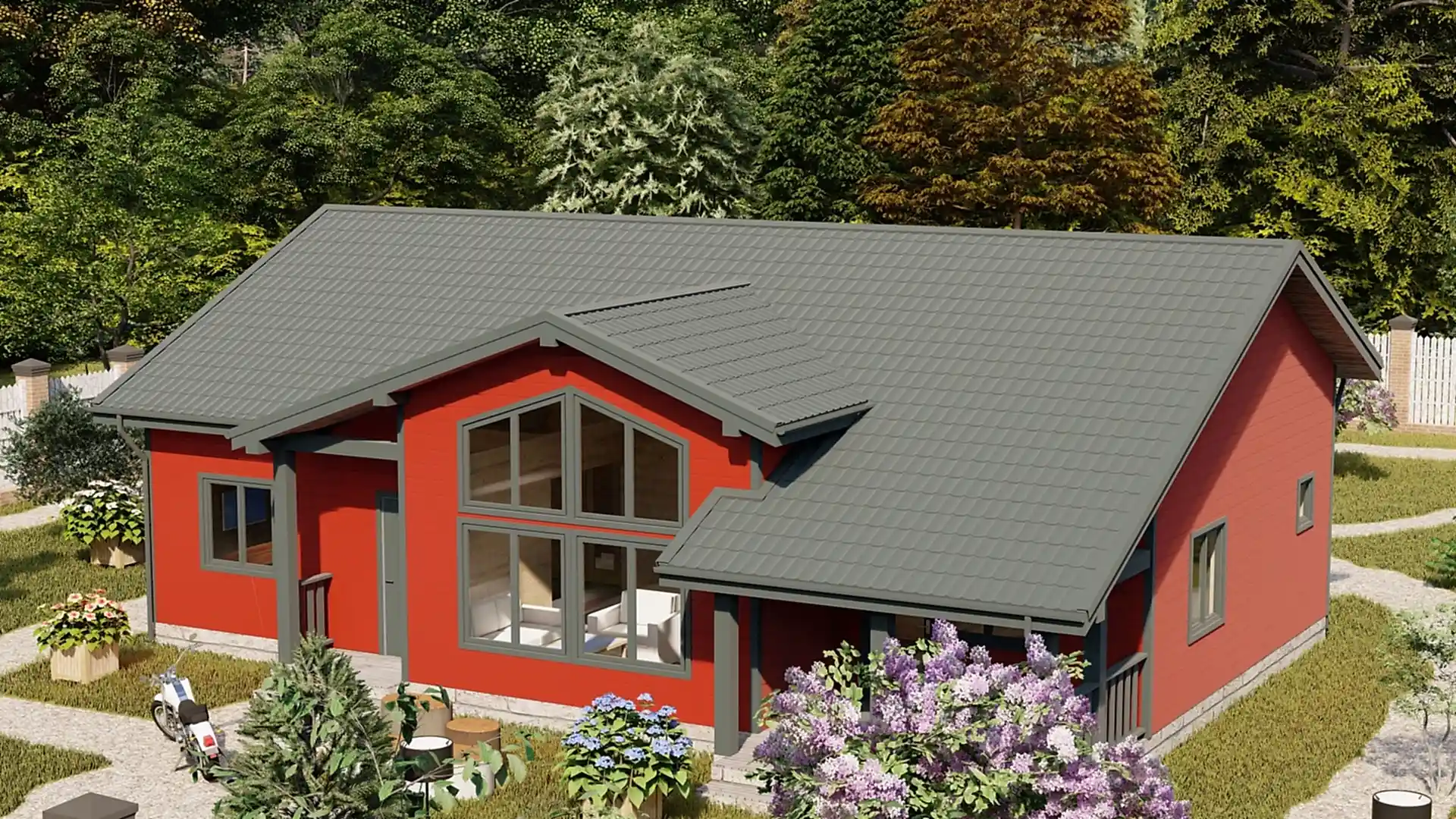 Каркасный дом 8х14 м «Удача»