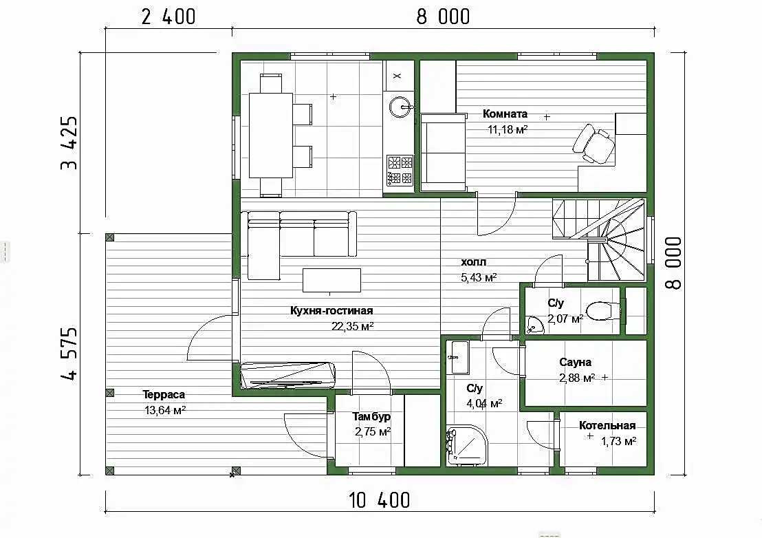 Каркасный дом 8х8 м «Васкелово» Каркасный дом 8х8 м «Васкелово»