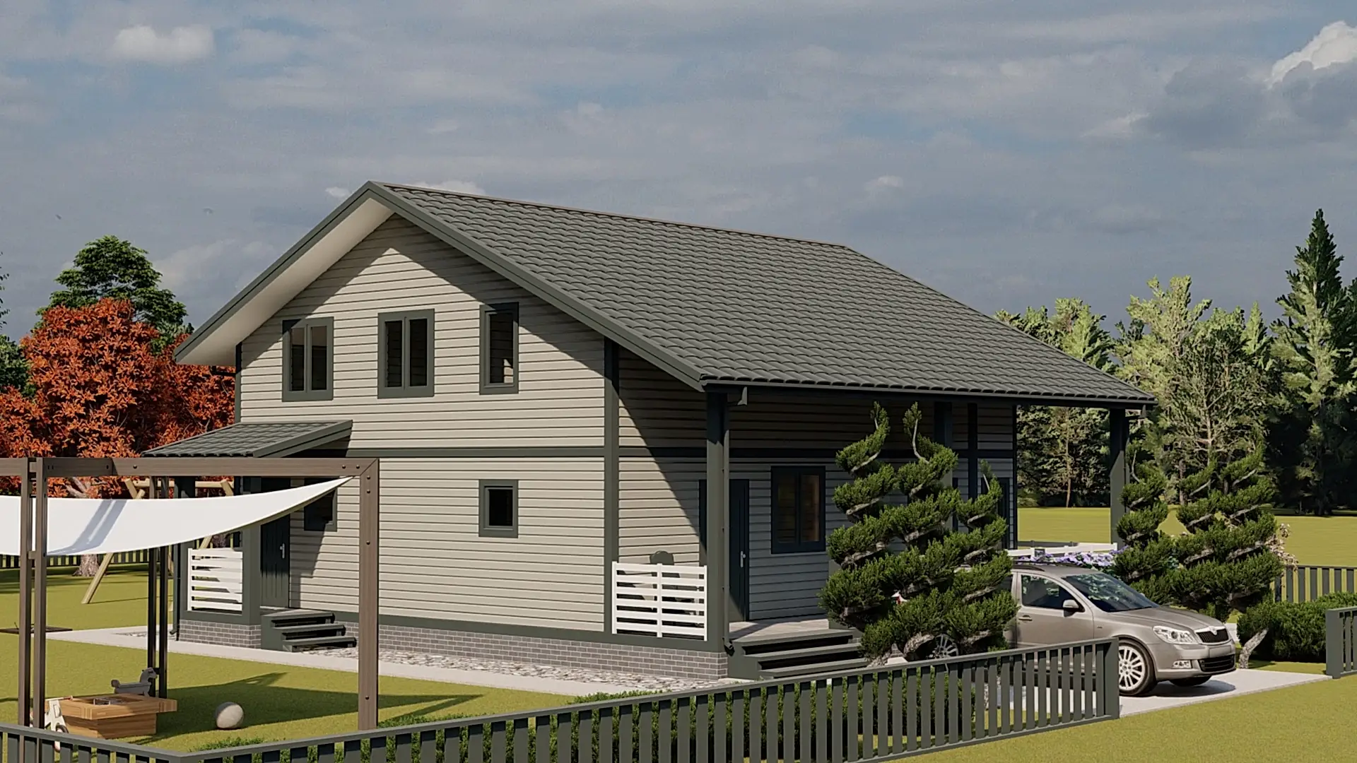 Каркасный дом 11х11 м «Малое Карлино»