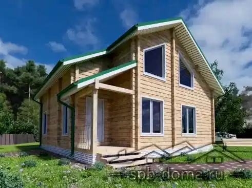Проект коттеджа из профилированного бруса 9х9,5 м «Федоровское»