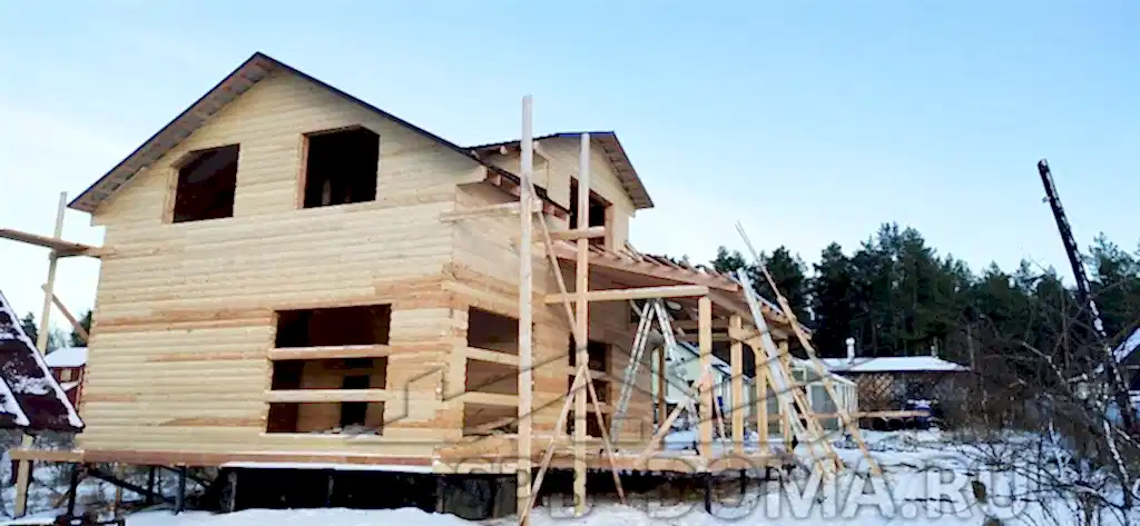 Дом из бруса дом 8х6 в п. Мины
