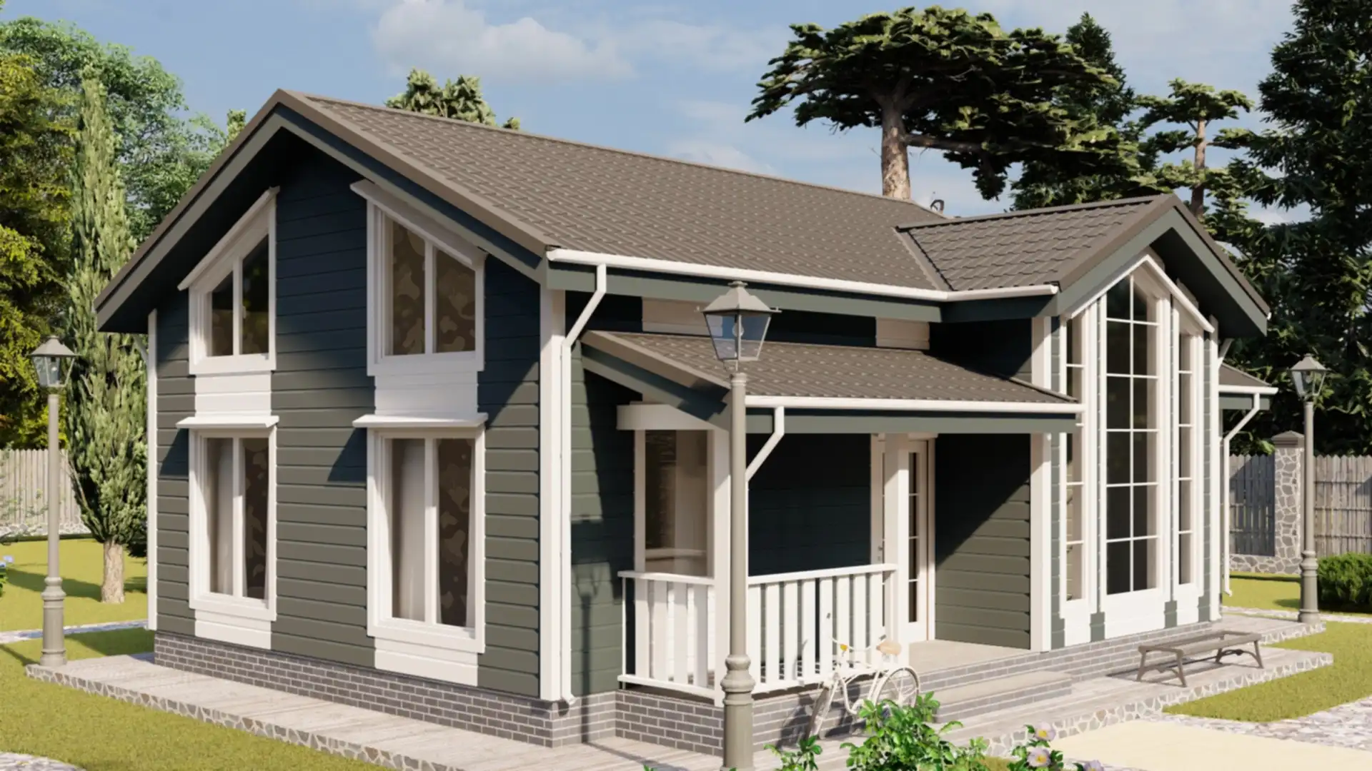 Каркасный дом 8х9 м «Сиверский» Каркасный дом 8х9 м «Сиверский»