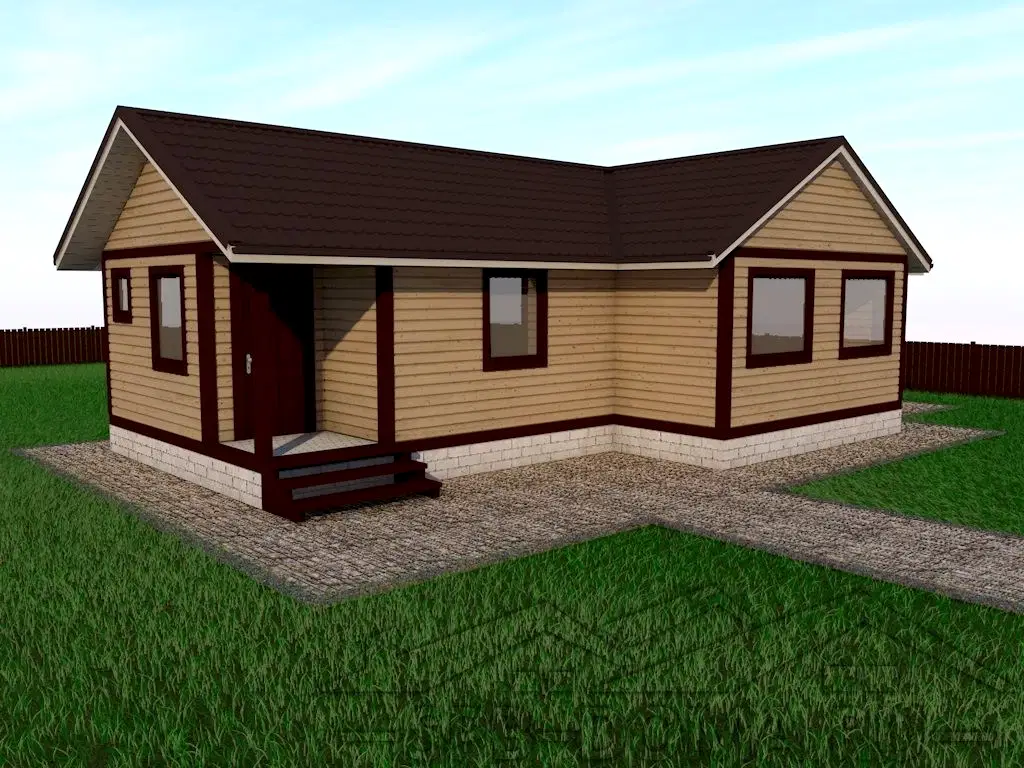 Сруб дома из профилированного бруса 7х14 м «Зеленогорск»