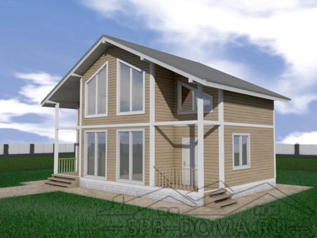 Сруб дома из профилированного бруса 8,5х9 м «Репино»