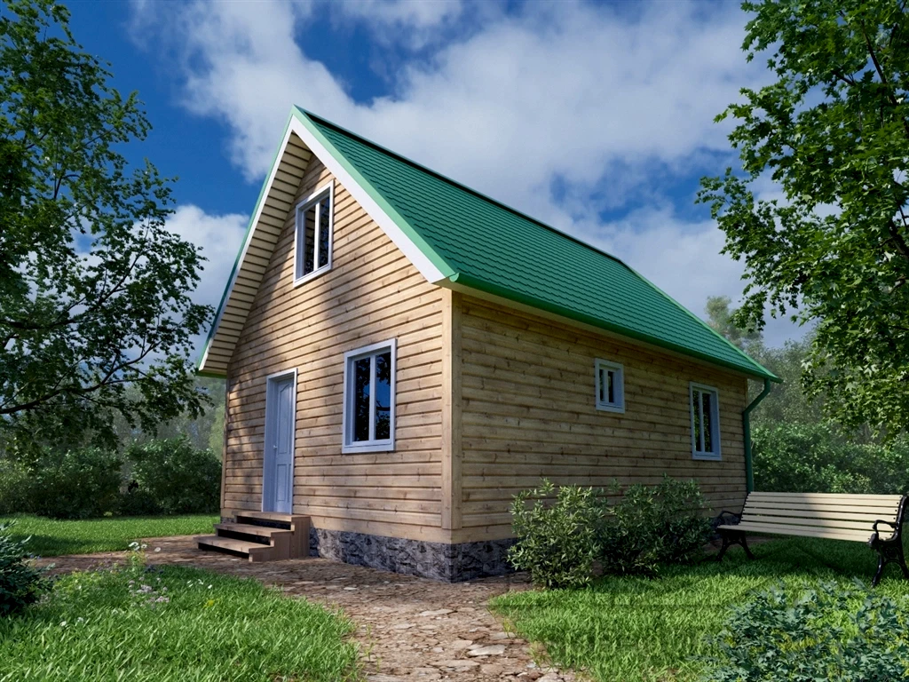 Проект дома из профилированного бруса 6,0 х 8,0 м «Агалатово»