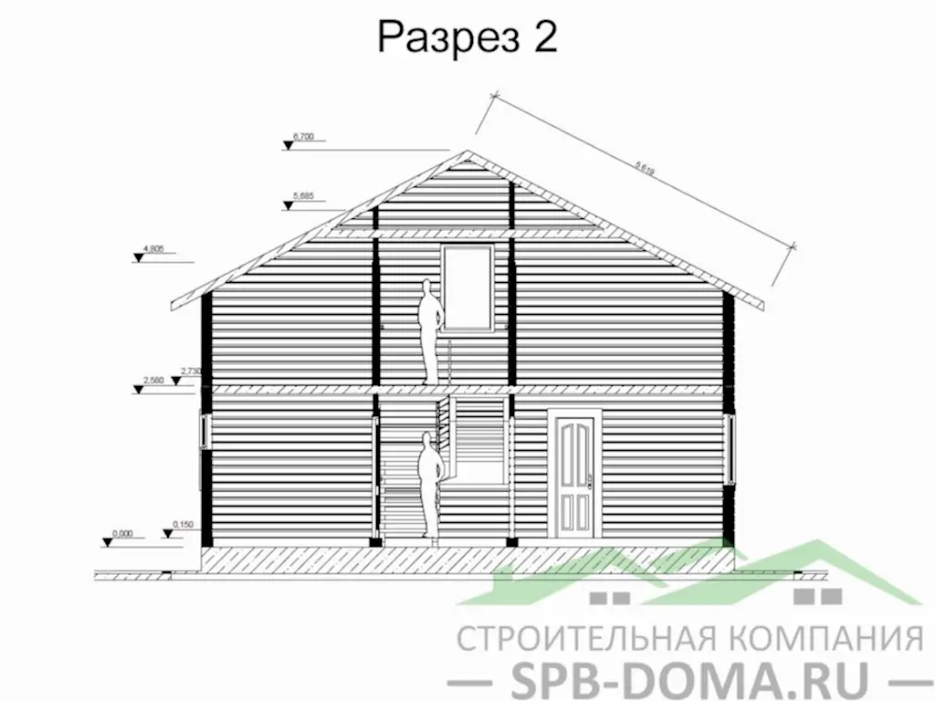Сруб дома из профилированного бруса 9х12 м «Матокса»