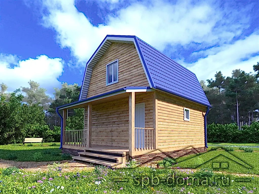 Проект дома из профилированного бруса 6,0 х 7,5 м «Приладожский»