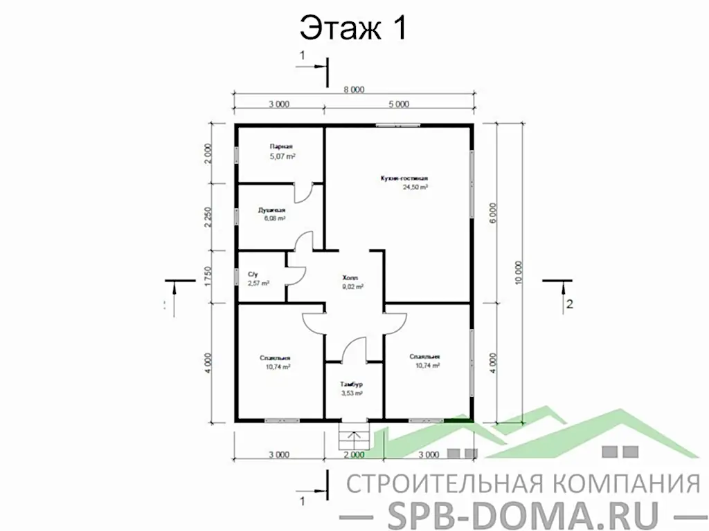 Каркасный дом 8х10 м «Гаврилово»