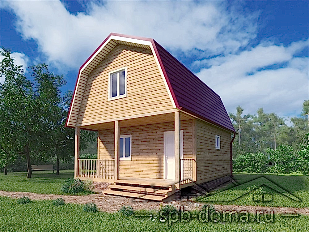 Проект дома из профилированного бруса 6,0 х 7,5 м «Грузино»