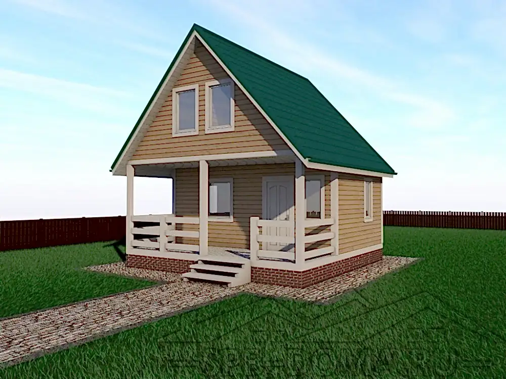 Сруб дома из профилированного бруса 6х6 м «Петергоф»