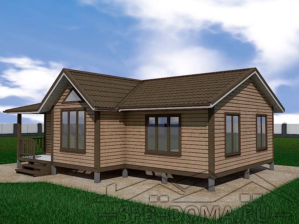 Проект дома из профилированного бруса 7,5 х 1,0 м «Мельниково»