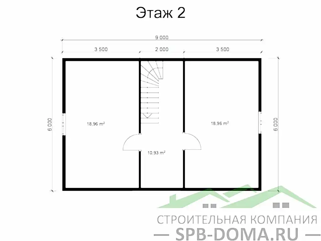 Сруб дома из профилированного бруса 6х9 м «Разметелево»