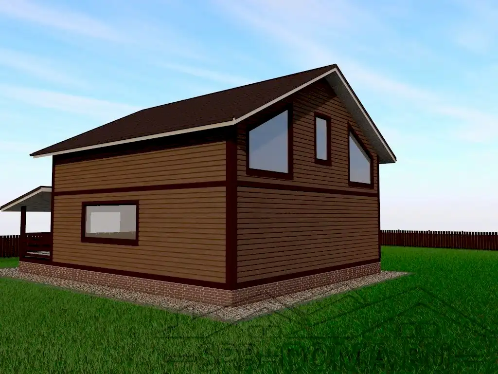 Сруб дома из профилированного бруса 9х12 м «Матокса»