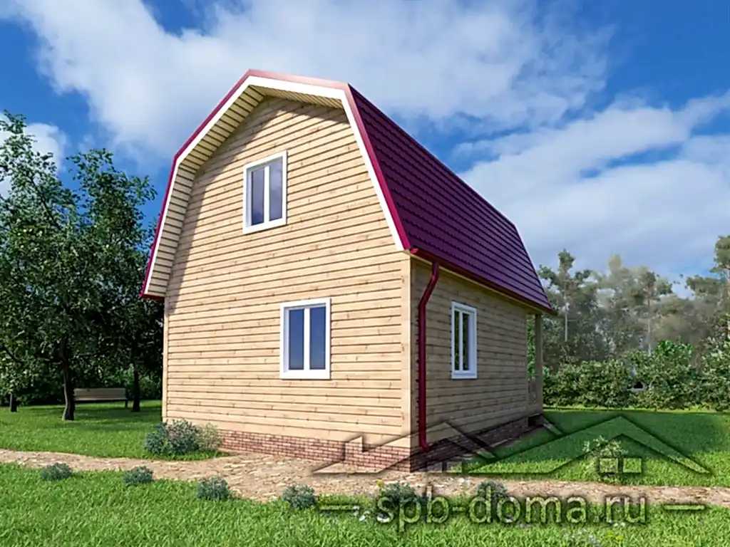 Проект дома из профилированного бруса 6,0 х 7,5 м «Грузино»