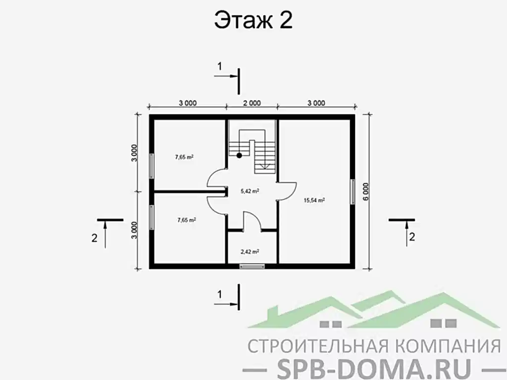 Сруб дома из профилированного бруса 6х8 м «Сосновый бор»
