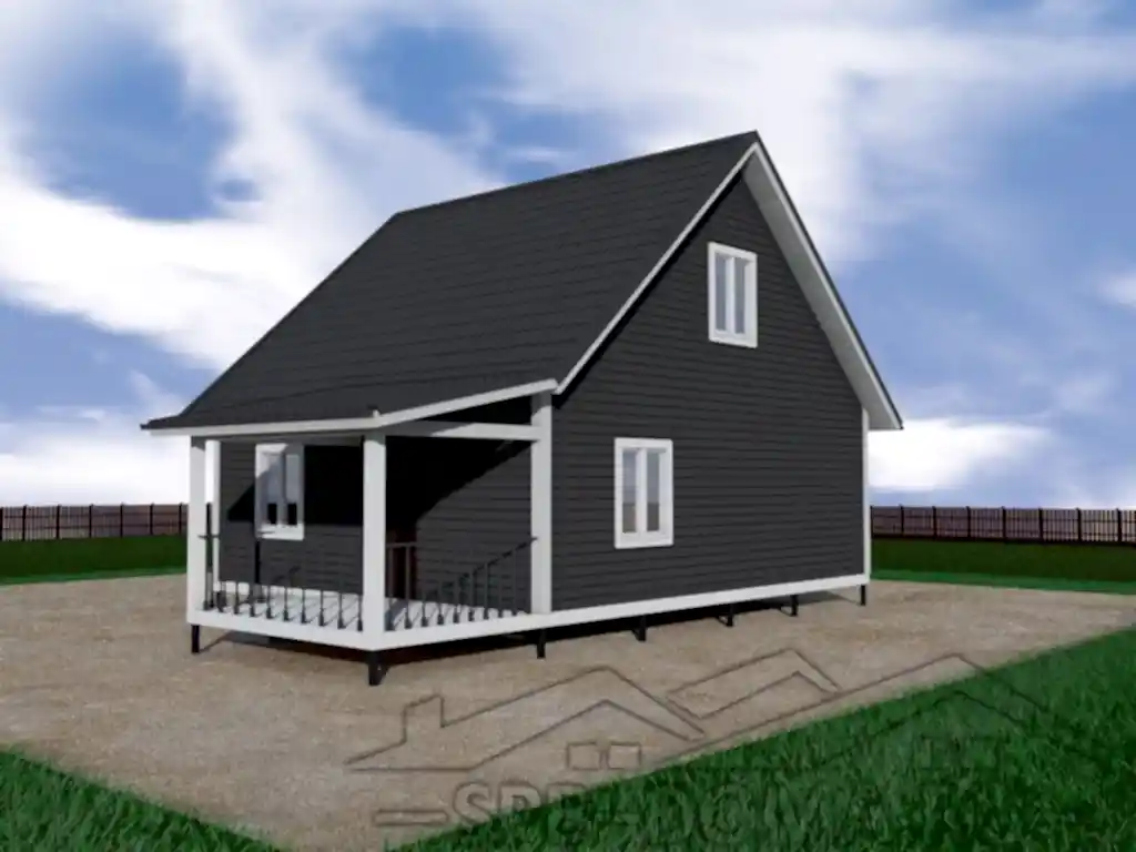 Сруб дома из профилированного бруса 7х8 м «Оредеж»