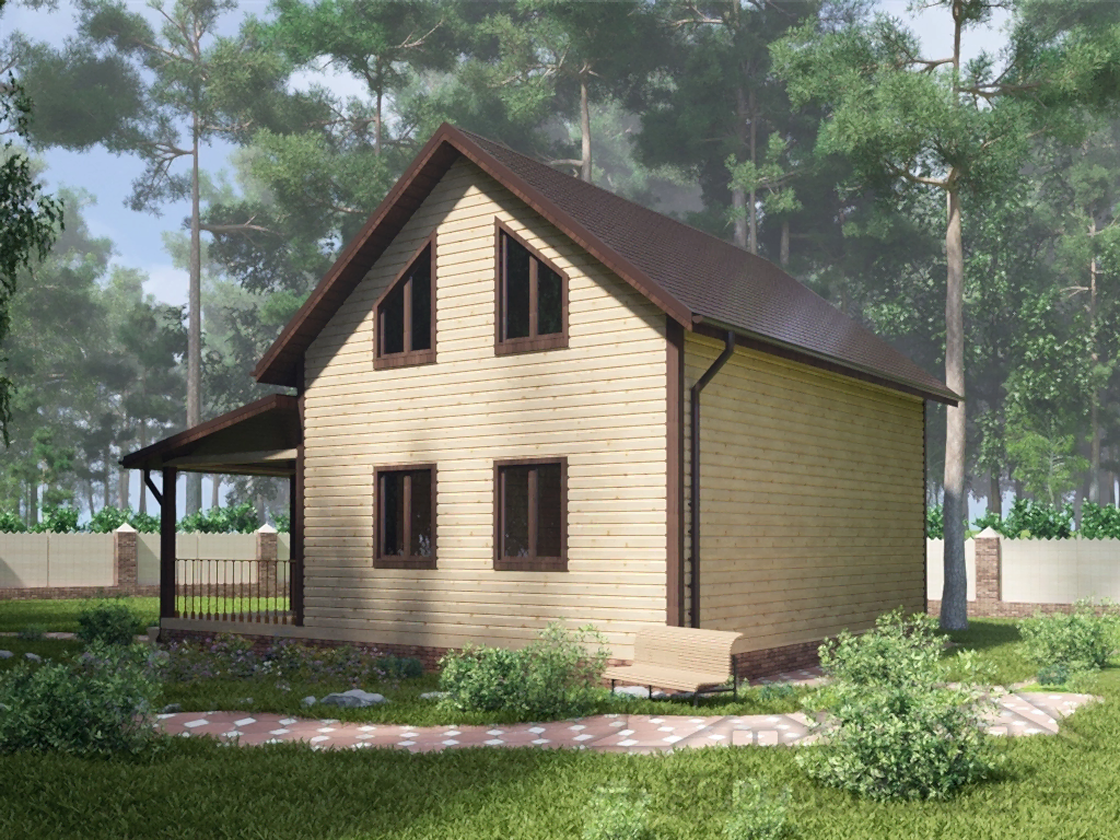 Проект дома из профилированного бруса 8,0 х 9,0 м «Дунай»