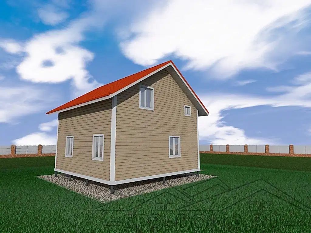 Сруб дома из профилированного бруса 7х9 м «Лесколово»