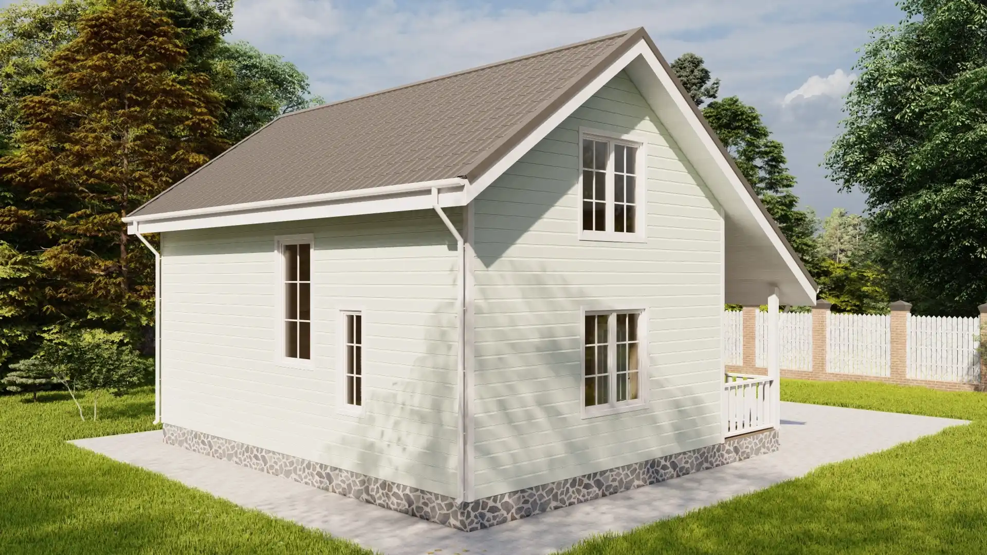 Каркасный дом 8х9 м «Орехово-2»