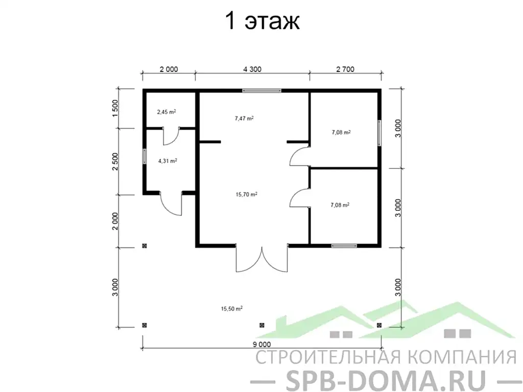 Сруб дома из профилированного бруса 9х9 м «Васкелово»