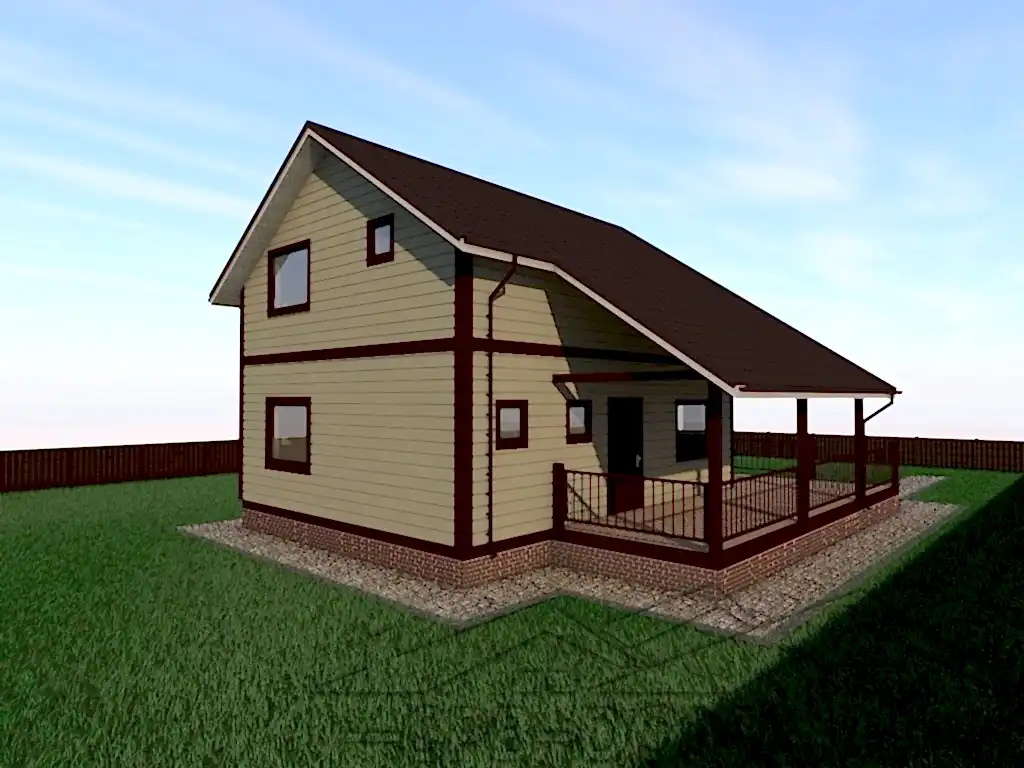 Сруб дома из профилированного бруса 7х9 м «Рощино»