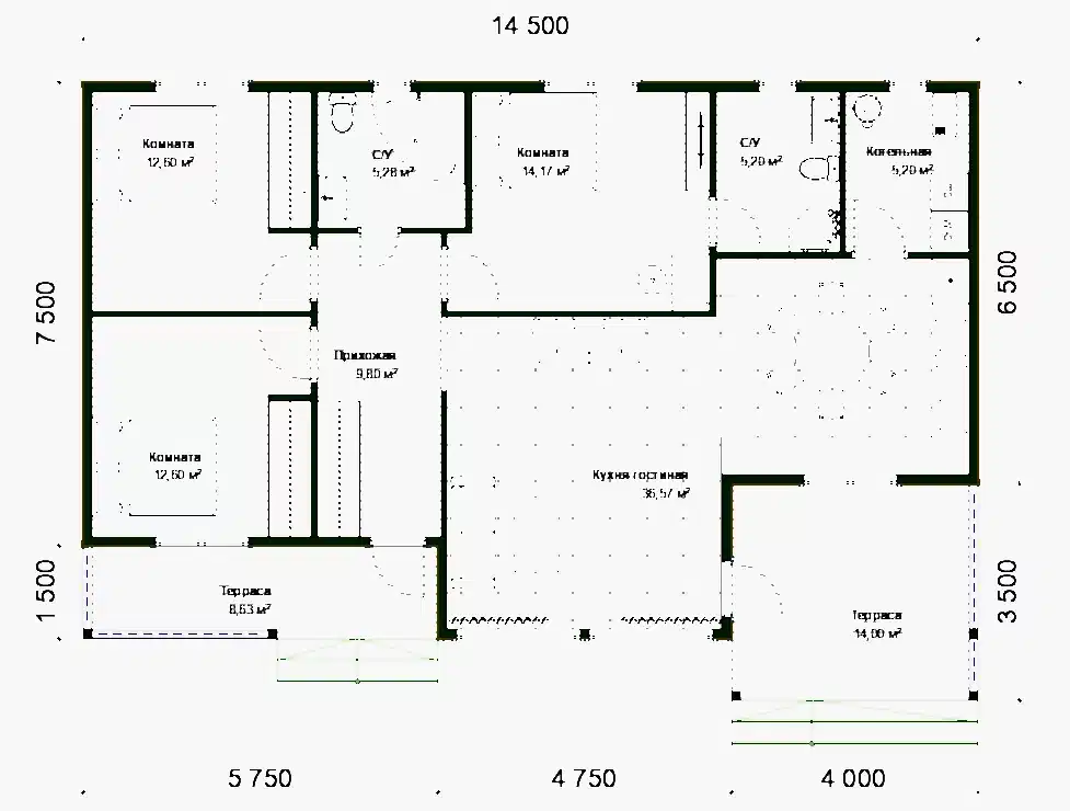 Каркасный дом 9х14 м "Михалево" Каркасный дом 9х14 м "Михалево"