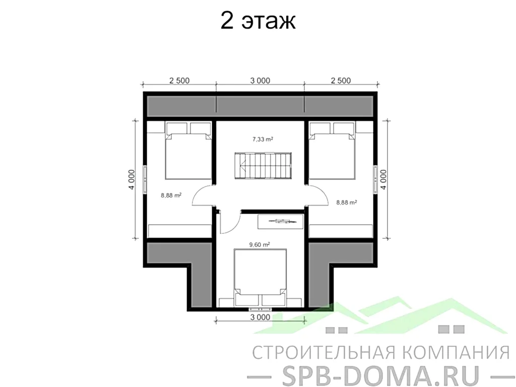 Каркасный дом 7,5х8 м «Юкки»