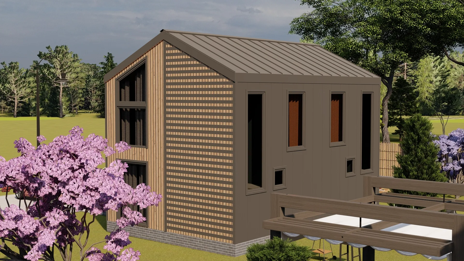 Каркасный дом 8х9 м «Дуплекс 3»