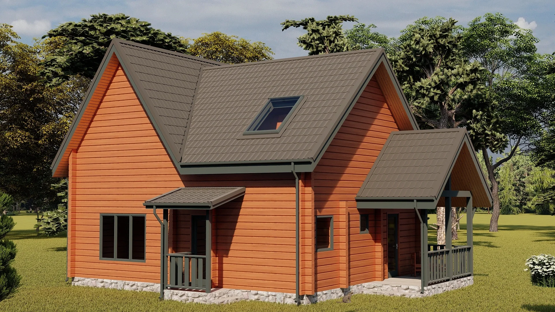 Проект дома из профилированного бруса 8 х 9 м «Назино»