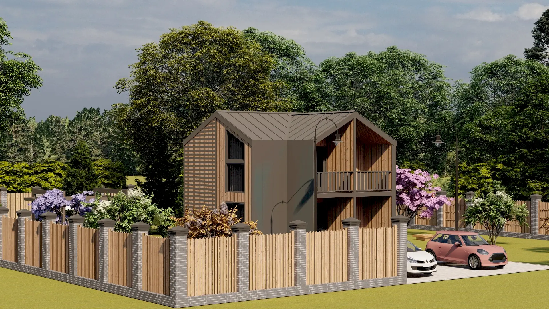 Каркасный дом 8х9 м «Дуплекс 3»