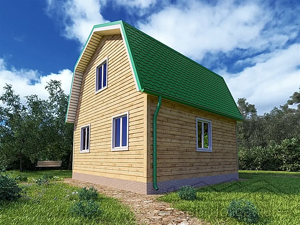 Проект дома из профилированного бруса 6,0 х 6,0 м «Лемболово»