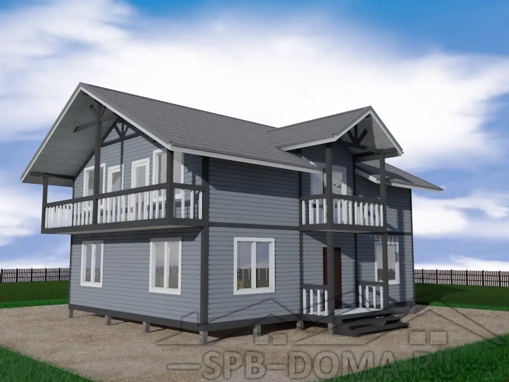 Каркасный дом 8,5х11 м «Таменгонт»