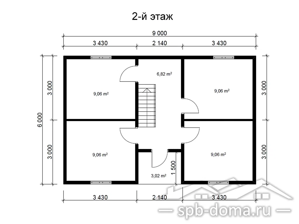 Сруб дома из профилированного бруса 7х9 м «Колпино»