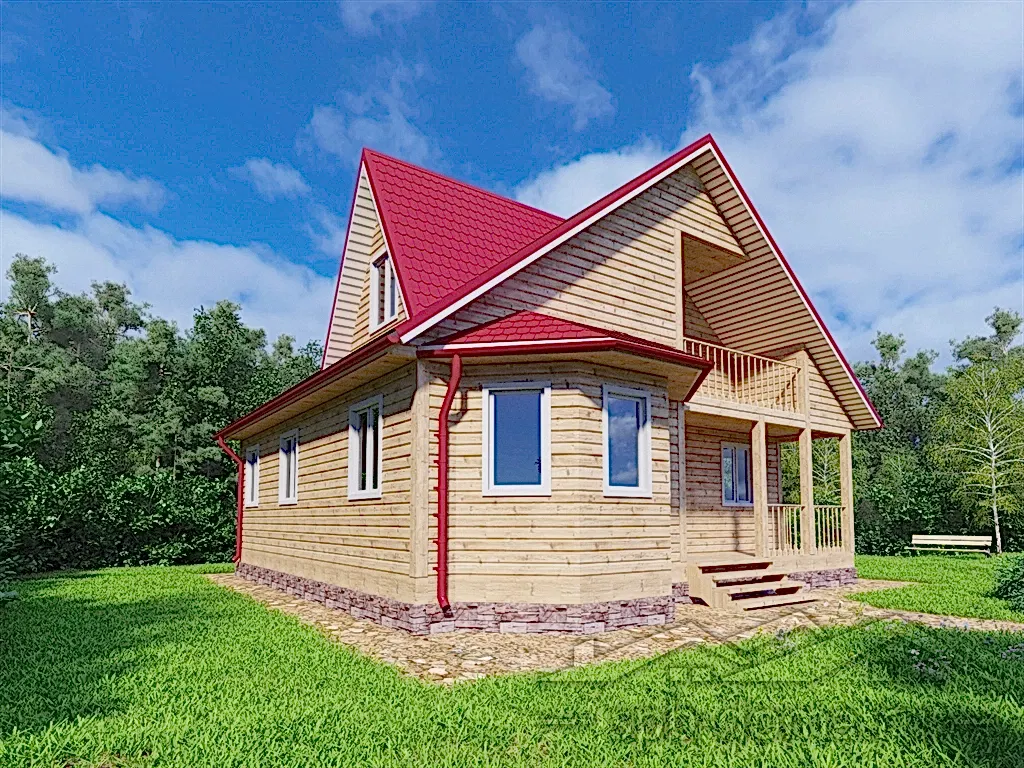 Сруб дома из профилированного бруса 9,5х10 м «Киварин ручей»