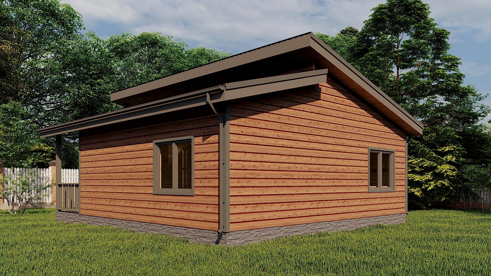 Каркасный дом 7х8 м «Синявино-2»